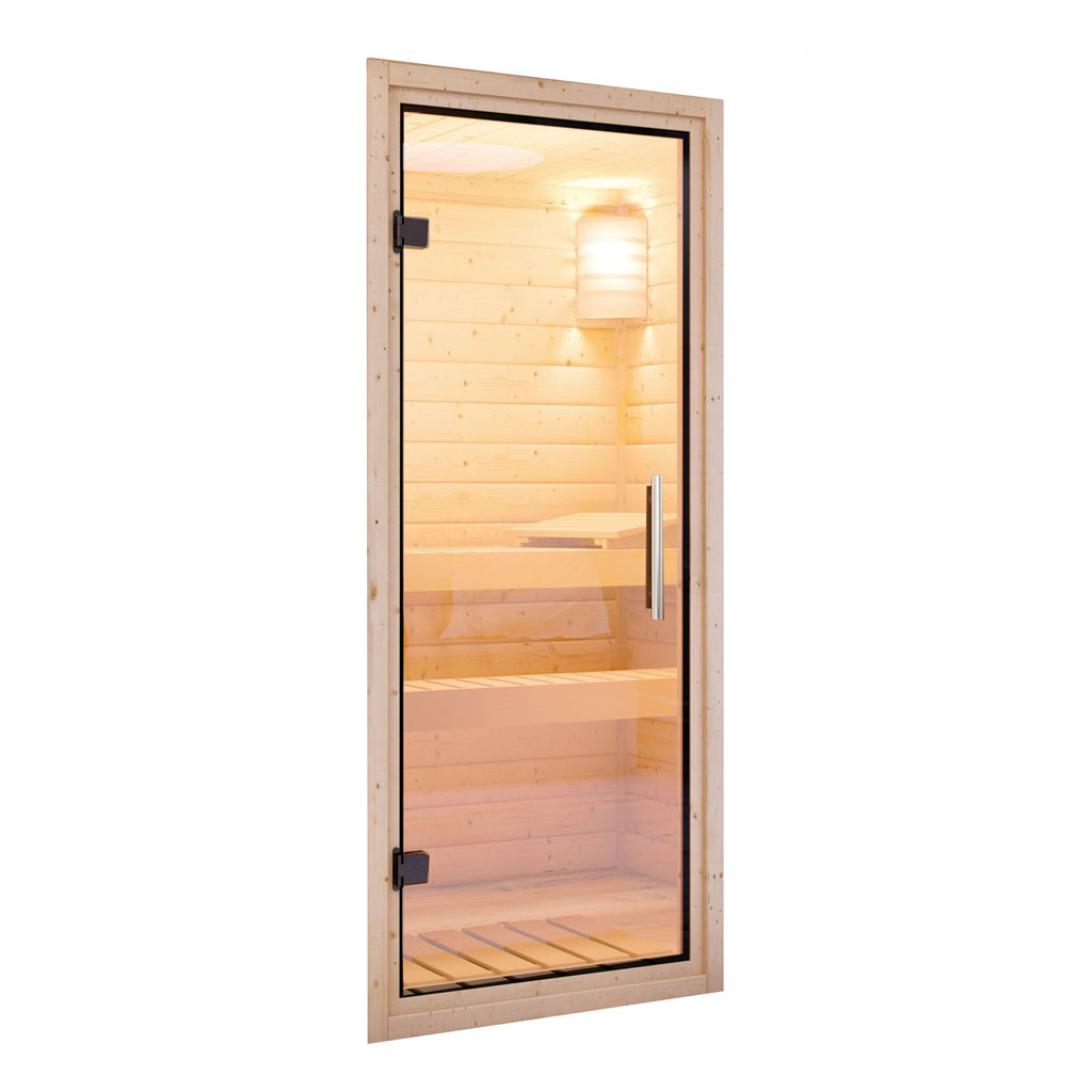 Bild von Karibu Sauna Türelement Glasklar 68