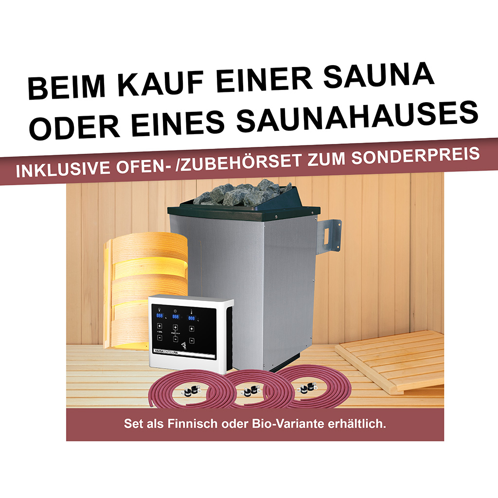 Karibu Saunen by Gamoni.de. Aktion Sauna Ofen - Licht Zubehör Spar Set