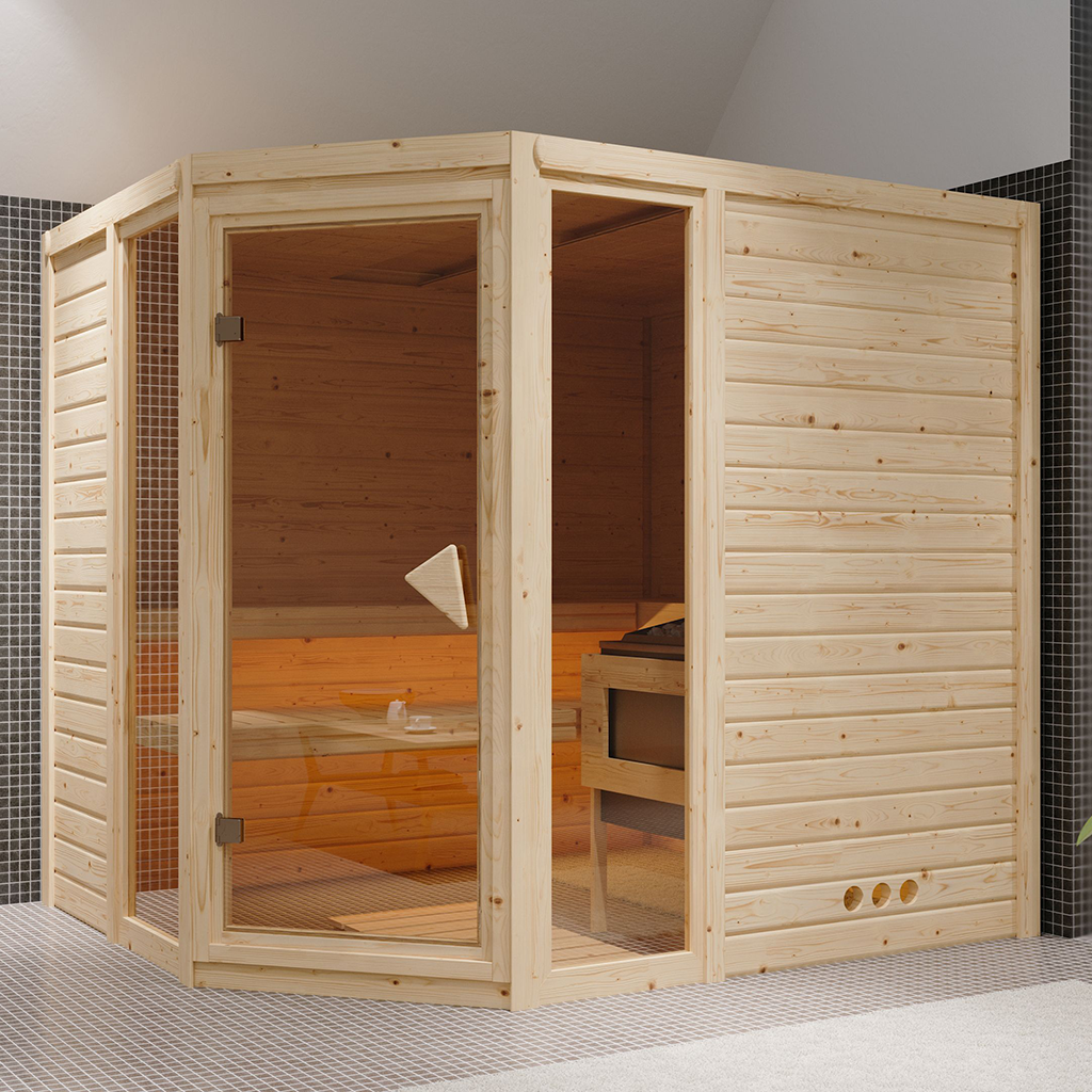 Bild von Karibu 40 mm Massiv Sauna Sinai 3